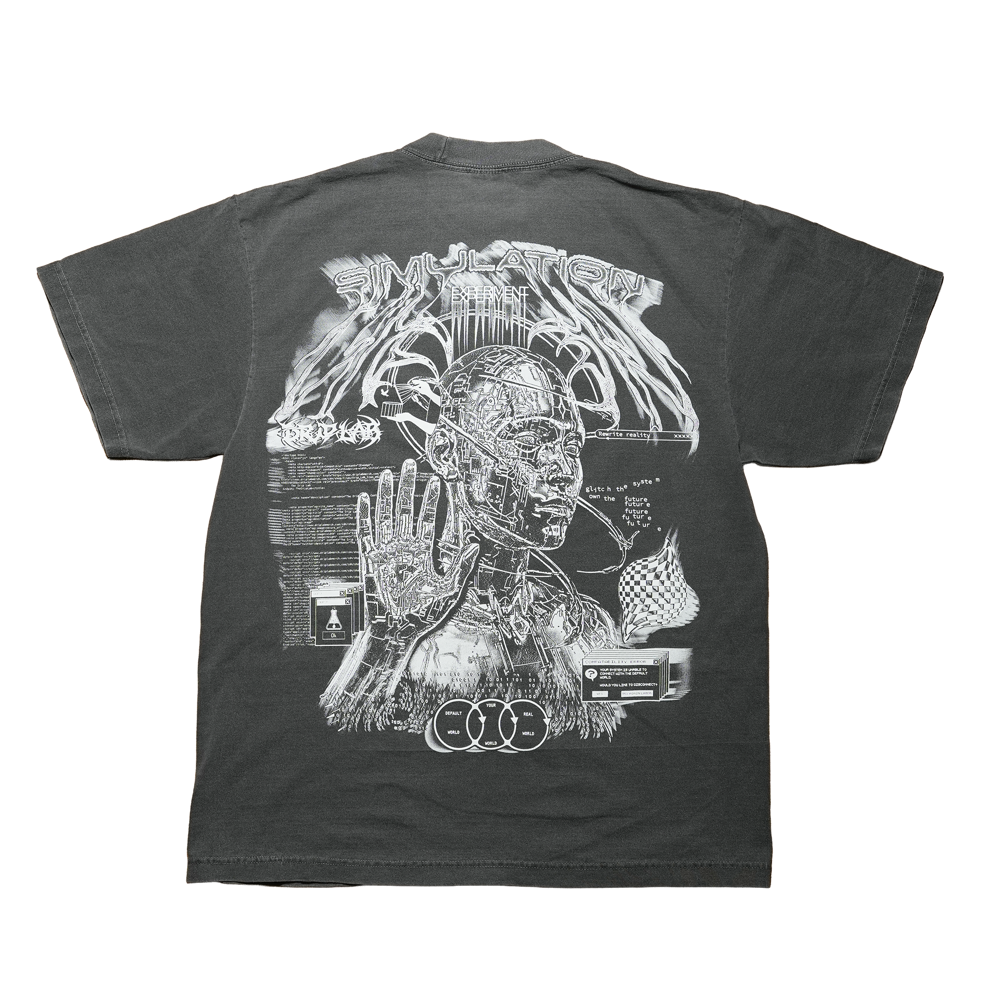 Glitch The System Grey Tee – The Drip Lab