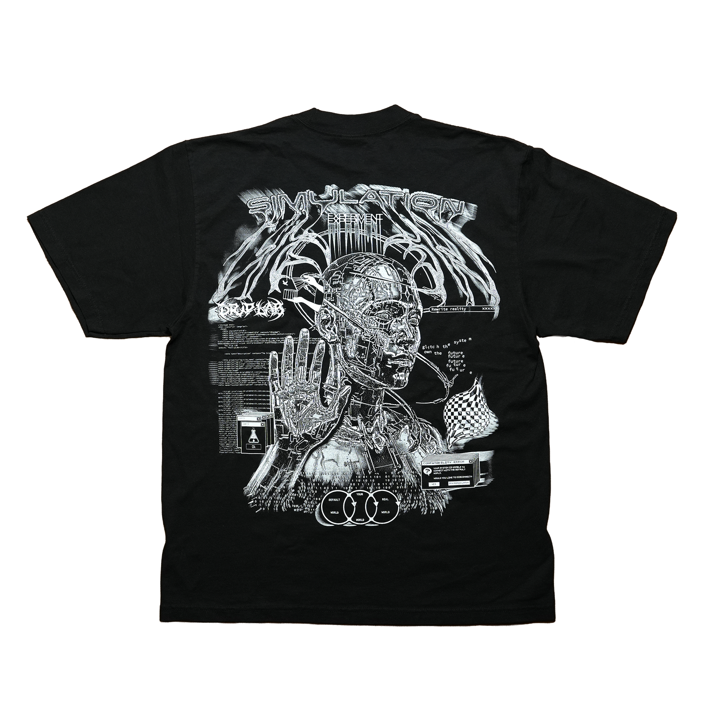 Glitch The Sytem Black Tee